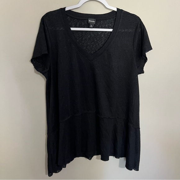 DB Sunday Black V-neck Top size XL - Picture 1 of 7